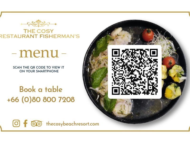 Booking table, The Cosy Fisherman's Village restaurant and Maenam, Koh Samui.